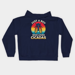 Just a Boy Who Loves Cicadas Kids Hoodie